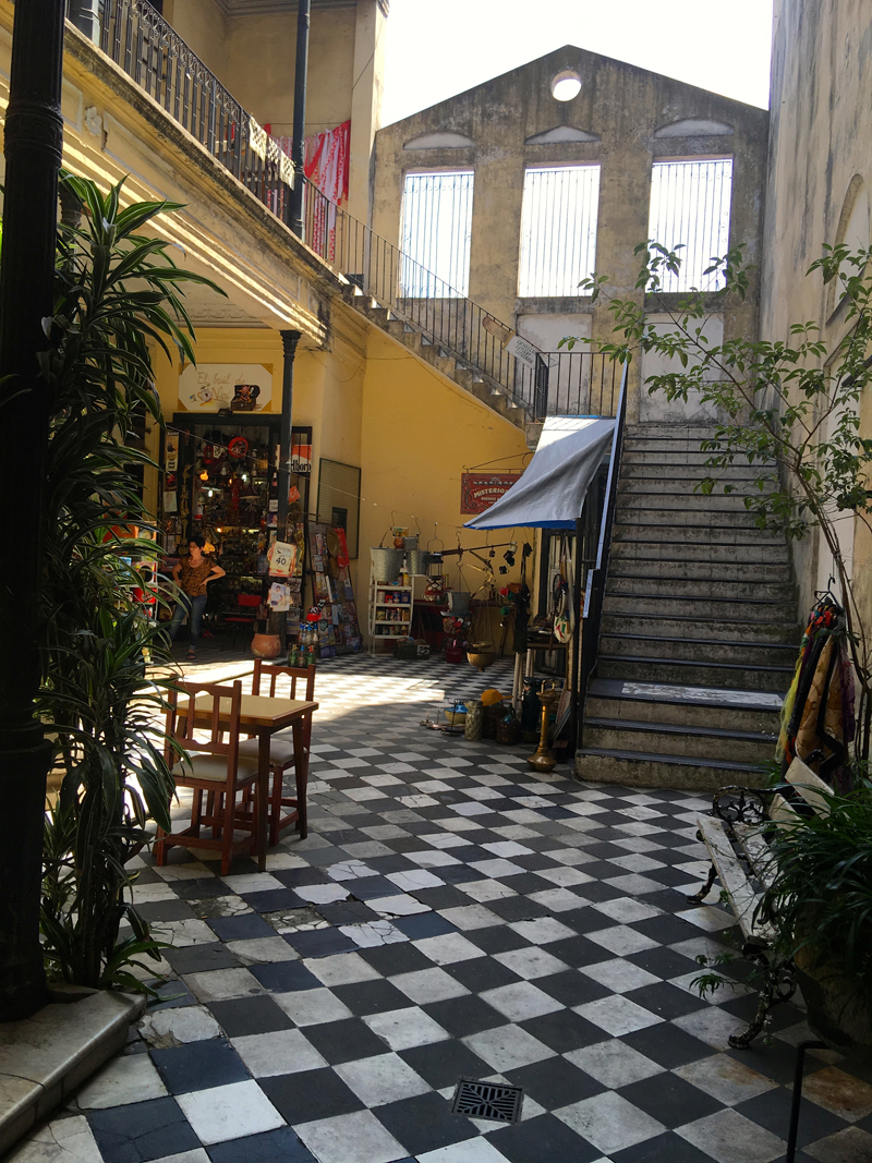 The side balcony on the upper floor and the trio of courtyards on the ground floor offer space for small shops and cafes.