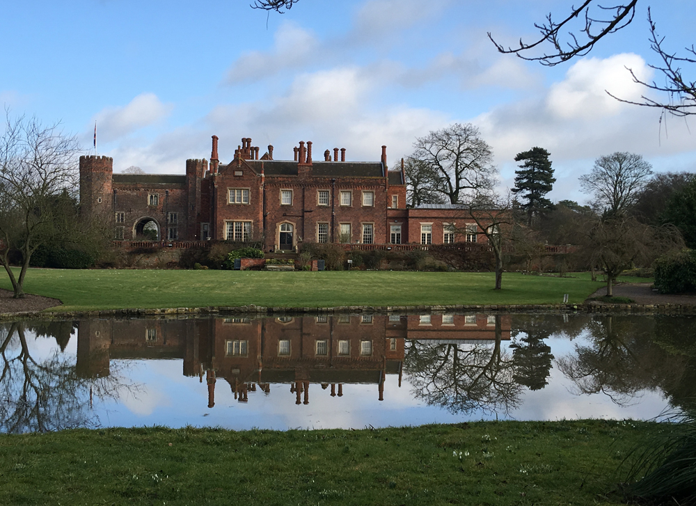 Hodsock Priory reflected in the lake