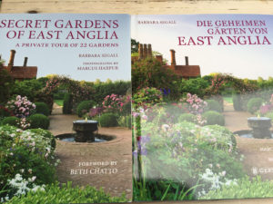 German and English covers of Secret Gardens of East Anglia