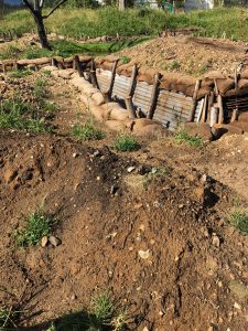 Re-created WW1 trenches at Hampton Court Flower Show